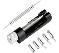 Kit professionale per rimuovere e ridimensionare le maglie del cinturino | Kit completo di riparazione per orologi con punzoni a doppio perno, 3 aghi di ricambio e 2 martelli per una facile