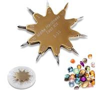 Kit professionale per test di durezza Mohs, punte di durezza Mohs, tester di graffiatura 1-10 con design a stella a dieci punte in oro, test rapido e facile da usare per test su pietre preziose, giada