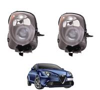 Kit Proiettori Fari Anteriori Dx Sx Parab Nera Alfa Romeo Mito