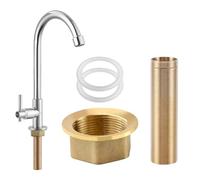 Kit prolungato per rubinetto, 150 × 31,5 mm, prolunga tubo filettato, rubinetti per acqua fredda, dado di controfilettatura, in ottone, prolunga per il montaggio di raccordi