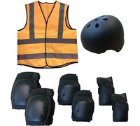 Kit Protezione Bici Monopattino Giacca Casco Ginocchiere Gomitiere Polsiere M