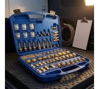Kit Prova Perdite Climatizzatore Auto Scomparti Sagomati Valigetta con Raccordi
