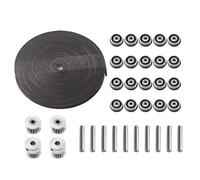Kit puleggia per stampanti 3D da 5 pezzi con cinghia di distribuzione da 6 m, cuscinetti RS F695 da 20 pc, pin per tassello da 10 pezzi, parte di marcia sincrona Compatibile con
