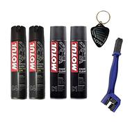 Kit pulisci lubrifica catena Motul 2 confezioni di C1 e C4 + Spazzola con portachiavi in omaggio