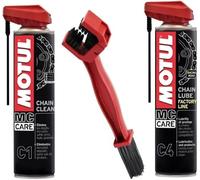 Kit PULISCI LUBRIFICA Catena MOTUL C4 Chain LUBE 400ml + C1 Chain Clean 400ml