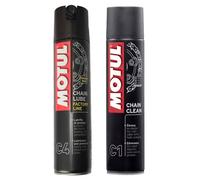 Kit pulisci lubrifica catena Motul C4 CHAIN LUBE 400ml + C1 CHAIN CLEAN 400ml