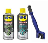 KIT PULISCI LUBRIFICA CATENA WD-40 DA 400ML PULITORE + LUBRIFICANTE + SPAZZOLA