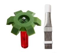 Kit pulitore bobina AC in acciaio inox - 2 pezzi condensatore pinna pettine strumento per condizionatore d'aria, asciugatrice e frigorifero, set di spazzole per la pulizia HVAC