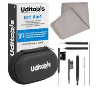 Kit Pulizia Apparecchi Acustici 9in1 Uditools - Set Accessori con Filo Ultra-Slim Magnete Estrai-Batterie Scovolino e Spazzole - Custodia Rigida - Compatibile con Apparecchi BTE RIC ITE e Auricolari
