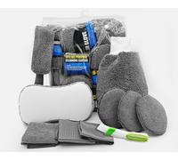 Kit Pulizia Auto, 10 Pezzi Kit Lavaggio Auto, Set Pulizia Auto per Interni ed Esterni, Kit in Microfibra per Lavaggio e Cura dell'Auto, Panni Pulizia Multiuso,Cuscinetti di Lucida