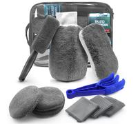 Kit Pulizia Auto, 10 Pezzi Kit Pulizia Auto in Microfibra per Interni E Esterni,