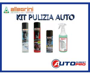 KIT PULIZIA AUTO ALLEGRINI VETRI-CRUSCOTTI-LUCIDANTE PROTETTIV-DEODORANTE CLIMA
