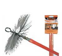 Kit pulizia canne fumarie caminetto spazzacamino scovolone 6 aste allungabile