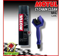 Kit pulizia catena MOTUL C1 400ml + Spazzola catena Lampa per Bici