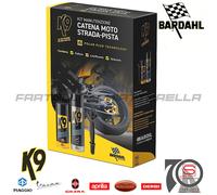 KIT PULITORE LUBRIFICANTE E SPAZZOLA BARDAHL K9 CATENA MOTO STRADA PISTA SPRAY