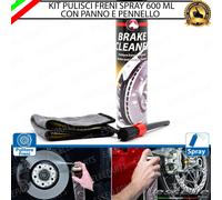 KIT PULIZIA FRENI 600ml + PENNELLO + PANNO PER FIAT GRANDE PANDA