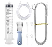 Kit Pulizia Frigorifero 8 Pezzi kit Pulizia Foro di Scarico Frigorifero Strumento Pulizia Frigorifero Foro di Scarico del Frigorifero Comprende Spazzolas Frigorifer Siringa per Pulizia Frigorifero