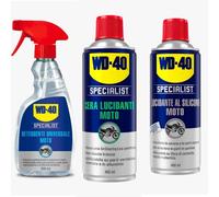 KIT PULIZIA MOTO WD40 4 PEZZI DETERGENTE, CERA LUCIDANTE + OMAGGIO