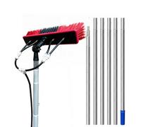 Kit Pulizia Pannelli fotovoltaici Asta per la Pulizia delle finestre Kit Palo Alimentato ad Acqua con Spatola Vetri 35/55 cmTesta della Spazzola Kit spazzolone palo di Pulizia,8M/35cm brush head