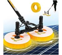 Kit Pulizia Pannelli Solari，Spazzola Elettrica Doppia Testa，Robot Pulitore Intelligente，2 Spazzole Rotonde，Utensile Automatico Esterno per Tetto Finestre e Pannelli Fotovoltaici(Dual Power,5.5M)
