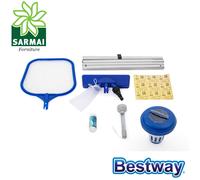 KIT PULIZIA PISCINA COMPLETO ASPIRATORE RETINO CON ACCESSORI Bestway 58195