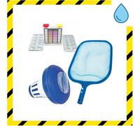Kit Pulizia Piscina Completo di : Retino di Sup, Dosatore, Kit Analisi Cloro/pH