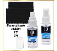 Kit Pulizia Schermi Lenti Occhiali x2 Spray Microfibra rimozione di aloni sporco