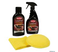 Kit Pulizia Sedili Pelle Auto CARPLAN CONNOISSEUR Spray e Crema Cura Protezione