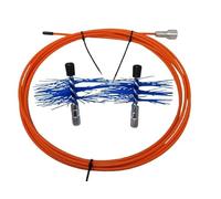 Kit pulizia tubi stufa caldaie a pellet con prolunga flessibile da 3/5/7/10 metri e 2 Mini scovoli nylon da 100 mm inclusi nel kit, Pulizia canne fumarie da 100 mm, supera agevolmente curve a 45 e 90°