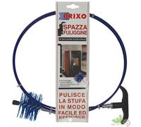 KIT PULIZIA TUBI STUFE PELLET SCOVOLO SPAZZOLA NYLON 80MM ASTA MANICO 2 MT