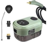 Kit pulizia vapore 2500 W, pulitore vapore alta pressione,serbatoio dell'acqua 1100 ml, regolazione 6 livelli, riscaldamento rapido 15 secondi, for la rimozione delle macchie(Green)