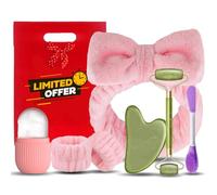 Kit Pulizia Viso Gua Sha Viso Massaggiatore Antirughe Rullo Ice Roller Spazzola Pulizia Fascia E Polsini Skincare Accessori Per Tonificazione E Bellezza