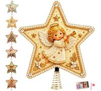 Kit puntale for albero con stella Diamond Art, adatto a tutte le età | Include tutti i materiali, robusti e durevoli, crea una decorazione for albero di stelle abbagliante e accattivante(Angel)