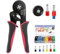 Kit Puntalini Elettrici 0.08-16mm² Set-Pinza Crimpatrice Capicorda, con 750pz Capicorda Elettrici a Crimpare, Terminali a Crimpare, Pinza Puntalini Filo Autoregolanti per Elettricista