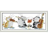 Kit Punto a Croce 11CT Tessuto Stampato 64x27cm Kit Ricamo Fai da te Ingresso emplice - Stampa Per Ragazze Artigianato Articoli DMC Ricamo - Concerto