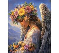 Kit Punto Croce, Bellissima Ragazza Angelo 40X50Cmschemi Quadri Set Ricamo Punto Croce Kit Da Ricamare Principianti Starter Prestampato Stampato Completo Bambini Cross Stitch Embroidery Rica