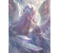 Kit Punto Croce,Bellissima Ragazza Angelo Anime 11Ct 40X50Cm Schemi Quadri Set Ricamo Punto Croce Kit Da Ricamare Principianti Starter Prestampato Stampato Completo Bambini Cross Stitch Embr