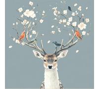Kit Punto Croce Cervo Sika Con Fiori Dalle Lunghe Corna 40X40Cmschemi Quadri Set Ricamo Punto Croce Kit Da Ricamare Principianti Starter Prestampato Stampato Completo Bambini Cross Stitch Em