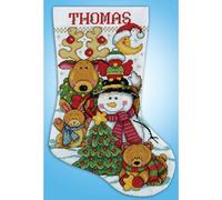 Kit punto croce contato Design Works "Calza con nuovi amici", 43x30cm