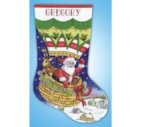 Kit punto croce contato Design Works "Stocking Balloon Ride", 43x30cm