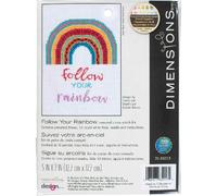 Kit punto croce contato Dimensions "Segui il tuo arcobaleno", 12,7x17,7cm