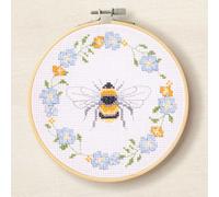 Kit punto croce contato DMC con telaio "Queen Bee", Diam 14,5 cm