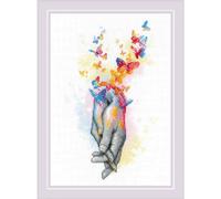 Kit punto croce contato Riolis "L'amore è nell'aria", fai da te, 21x30cm