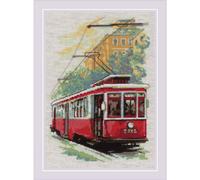 Kit punto croce contato Riolis "Old Tram", 21x30cm, fai da te