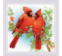 Kit punto croce contato Riolis "Red Cardinals", DIY, 20x20cm