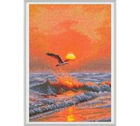 Kit punto croce contato RTO "Quando il sole tramonta sull'onda", 16x23,5 cm