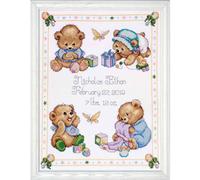 Kit punto croce contato Tobin Home Crafts "Baby Bear", 28x36 cm