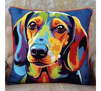Kit Punto Croce Cuscini Cane Punto Croce Prestampato 40x40cm Prestampato Set per Cuscino Punto Croce Cuscino Punto Croce Fai da te con Ago da Ricamo e Filo da Ricamo