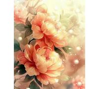 Kit punto croce intagliato, fiore di peonia, disegno popolare, kit punto croce stampato per principianti, 11 ct, fai da te, kit ricamo a mano avanzato per - 40X50 cm