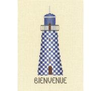 Kit punto croce Le Bonheur des Dames "Blue Welcome Lighthouse", DIY, 6x14.5cm